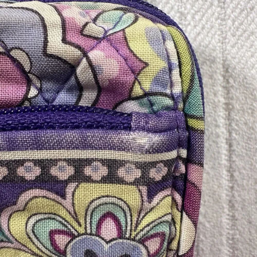 Vera Bradley Purple Floral Paisley Small Hipster Crossbody Purse~Snap/Zip
